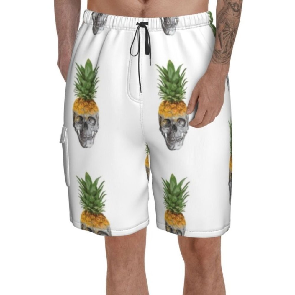 *NEW* Pineapple Skull Lifestyle Swim Trunks Board Shorts